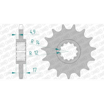 Pignon AFAM 15 dents pas 525 type 20515 Honda CB600 F Hornet