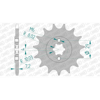 Pignon AFAM 15 dents pas 520 type 22305 Suzuki TS 200 R