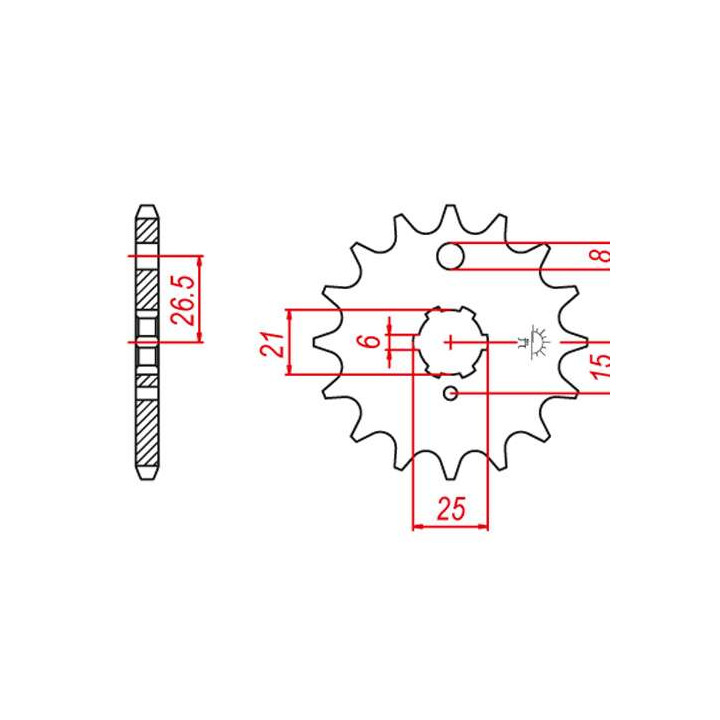 Pignon JT 15 teeth not 520 type 509