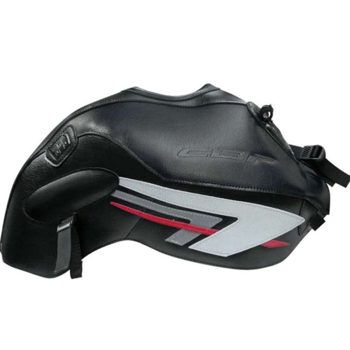 Tapis de réservoir Bagster noir /deco gris acier/rouge (1557F) Honda CBF600 N (non carénée)