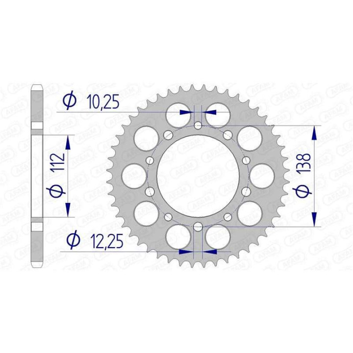 Alu Crown AFAM 43 teeth not 520 type 11509