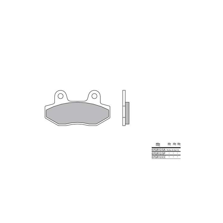 Plaquettes de frein organique BREMBO 07GR12CC