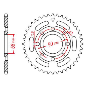 Couronne acier JT 31 dents pas 520 type 279