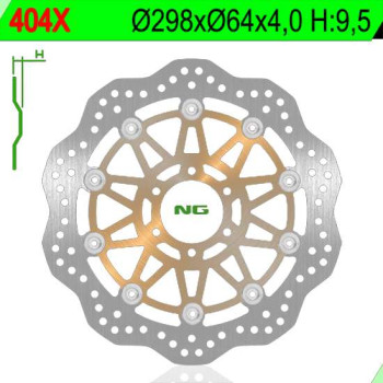 Disque de frein avant NG pétales Yamaha FZR400/600, FZS600 Fazer, TDM850, FJ1200