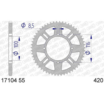 AFAM 50 teeth not 420 type 17104N Kawasaki KX 80