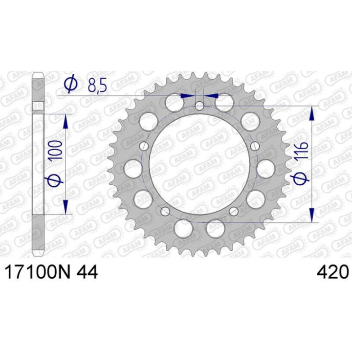 AFAM 44 tooth not 420 type 17100N Kawasaki KX 60