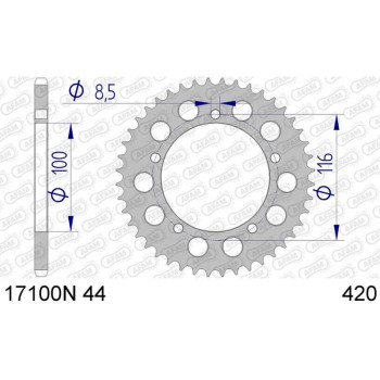 AFAM 44 tooth not 420 type 17100N Kawasaki KX 60