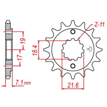 Pignon anti-boue JT 14 dents pas 520 type 1321 Honda CRF250L