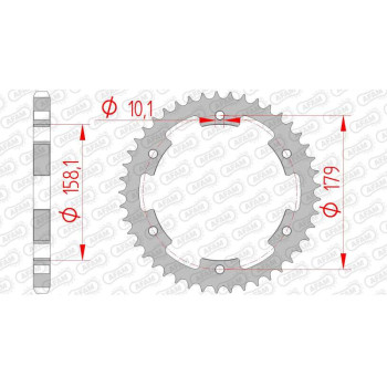 Couronne acier AFAM 45 dents pas 525 type 35804 Aprilia ETV 1000 Caponord