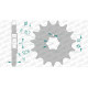 Pignon AFAM 15 dents pas 530 type 24400 Kawasaki KH 400