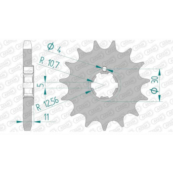 Pignon AFAM 15 dents pas 530 type 24400 Kawasaki KH 400