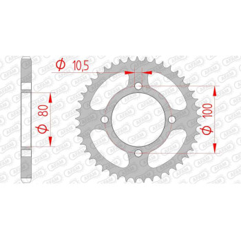 Couronne acier AFAM 45 dents pas 428 type 14213 Suzuki GZ 125 Marauder