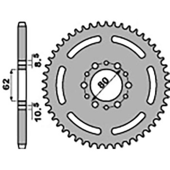 Couronne acier PBR 45 dents pas 520 type 845 Yamaha XT250 Couronne acier PBR 45 dents pas 520 type 845 Yamaha XT250