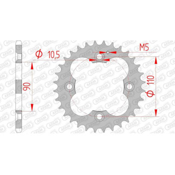Couronne acier AFAM 32 dents pas 520 type 92324 Adly 300 Thunderbike Couronne acier AFAM 32 dents pas 520 type 92324 Adly 300 Thunderbike