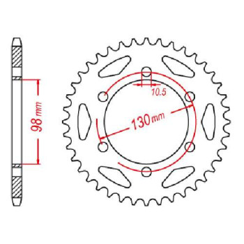 Couronne acier JT 47 dents pas 530 type 482