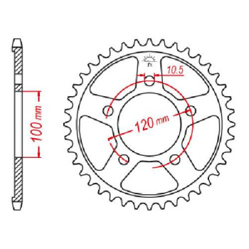 Couronne acier JT 41 dents pas 525 type 702