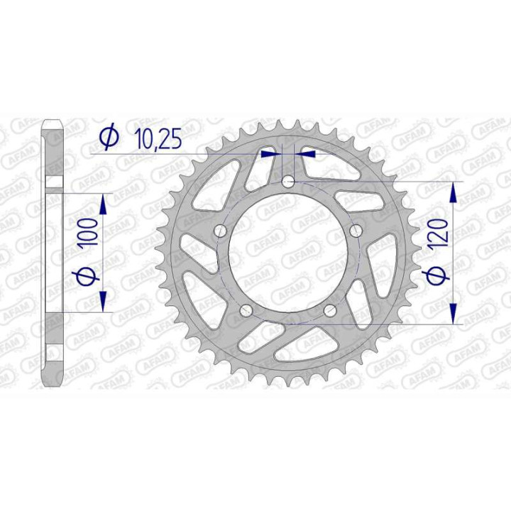 Couronne alu AFAM 40 dents pas 525 type 36807 Aprilia RSV4 RF Couronne alu AFAM 40 dents pas 525 type 36807 Aprilia RSV4 RF
