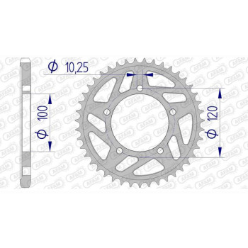 Couronne alu AFAM 40 dents pas 525 type 36807 Aprilia RSV4 RF Couronne alu AFAM 40 dents pas 525 type 36807 Aprilia RSV4 RF