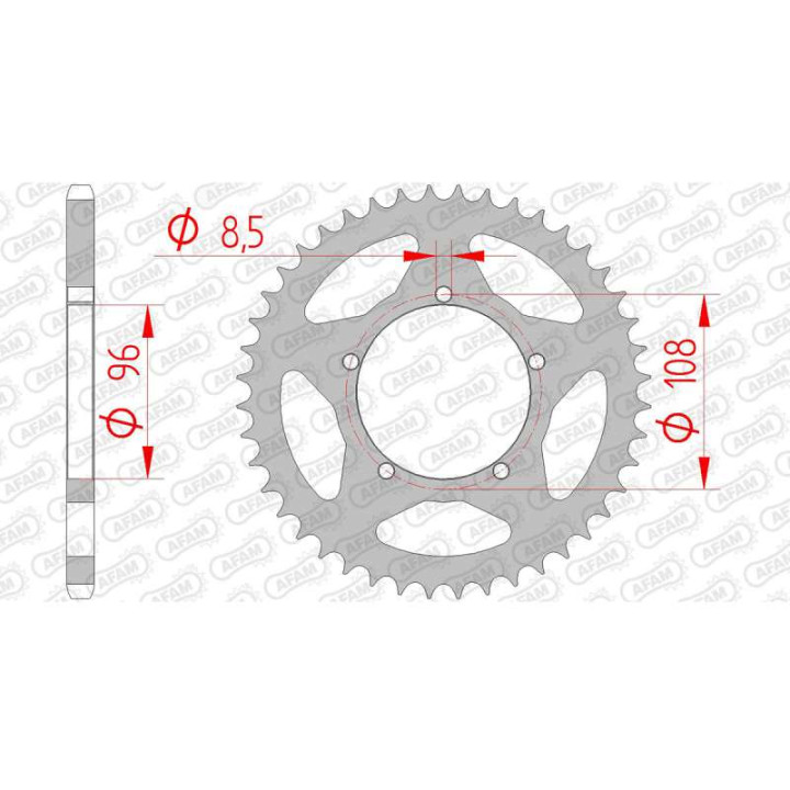 Steel crown AFAM 44 teeth not 520 type 35202 Aprilia 125 Tuareg
