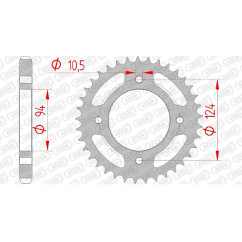 AFAM steel crown 37 teeth not 530 type 10505 Honda CB 500