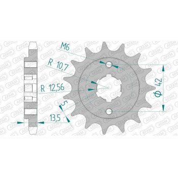 Pignon AFAM 15 dents pas 530 type 46600 Cagiva 350 Ala AZZURA
