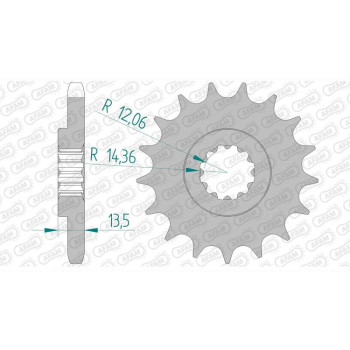 Pignon AFAM 16 dents pas 530 type 24900 Kawasaki GPZ 1100