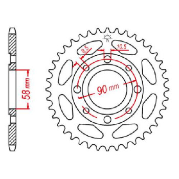 Couronne acier JT 34 dents pas 428 type 269