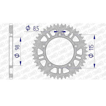 Alu crown AFAM 50 teeth not 420 type 72101 Husqvarna CR 65