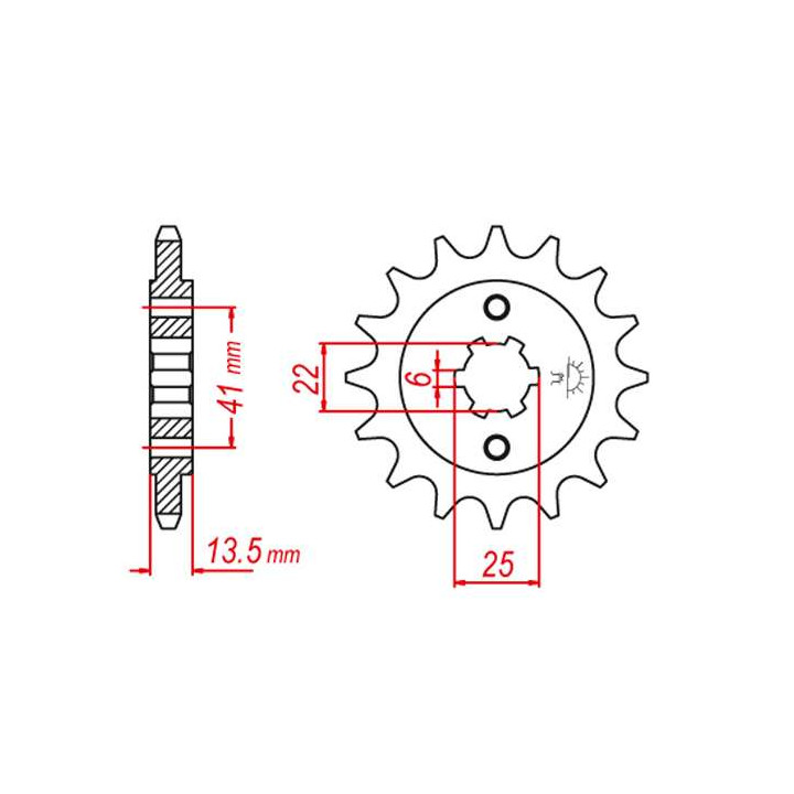 Pignon JT 15 dents pas 525 type 293 Pignon JT 15 dents pas 525 type 293