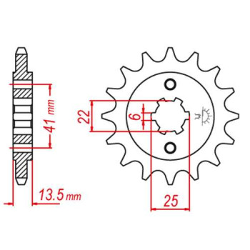Pignon JT 15 dents pas 525 type 293