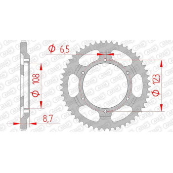 AFAM steel crown 52 teeth pitch 420 type 47102 Cagiva 50 MITO