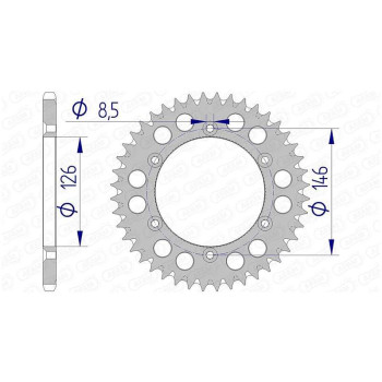 Couronne alu AFAM 50 dents pas 520 type 15203 Suzuki RM 125 Couronne alu AFAM 50 dents pas 520 type 15203 Suzuki RM 125