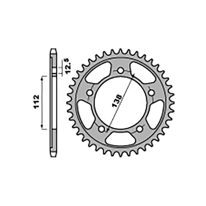 Steel crown PBR 47 teeth not 525 type 4357 XL1000 Varadero