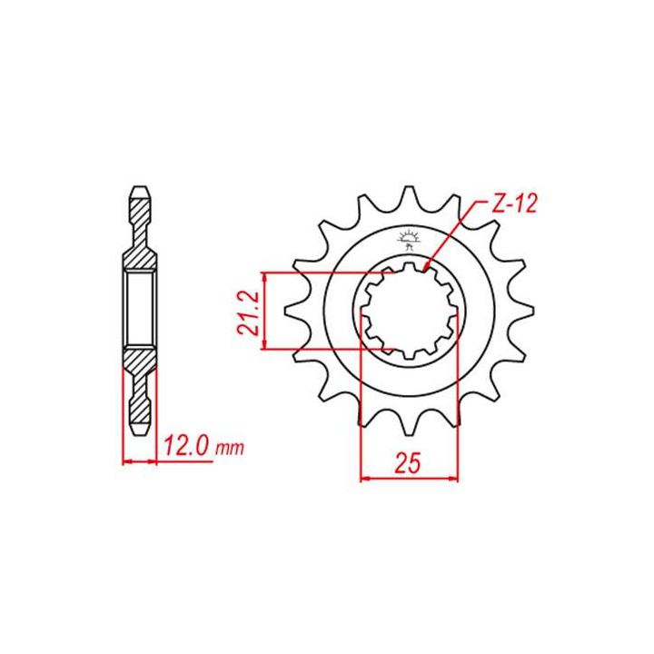 Pignon JT 15 dents pas 520 type 823 Pignon JT 15 dents pas 520 type 823