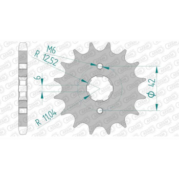 Pignon AFAM 16 dents pas 530 type 20400 Honda CB250