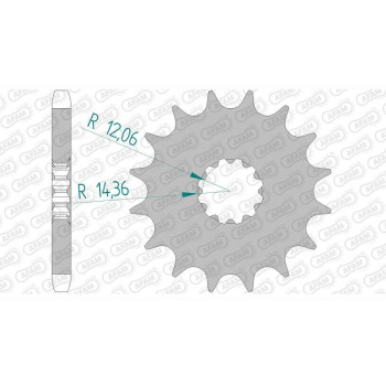 Pignon AFAM 16 dents pas 530 type 24601 Kawasaki GPZ 750 R