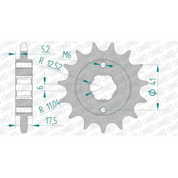 Pignon AFAM 15 dents pas 525 type 20513 Honda XBR 500