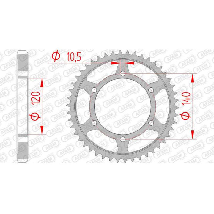 AFAM steel crown 48 teeth not 530 type 16603 Kawasaki ZZR 500 ZX500