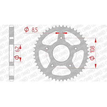 AFAM steel sprocket 54 teeth pitch 428 type 92216 MH/MotoR Hispania KN1 125