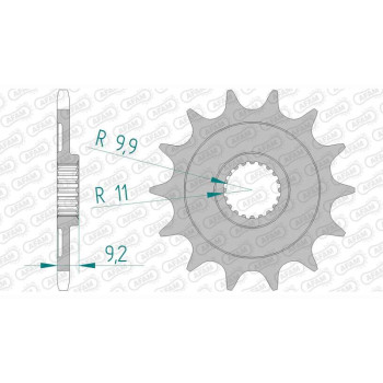Pignon anti-boue AFAM 14 dents pas 520 type 24305 Kawasaki KX 250 F