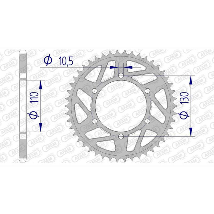 Couronne alu AFAM 45 dents pas 520 type 13814 Suzuki GSX-R 600