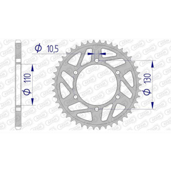 Couronne alu AFAM 45 dents pas 520 type 13814 Suzuki GSX-R 600