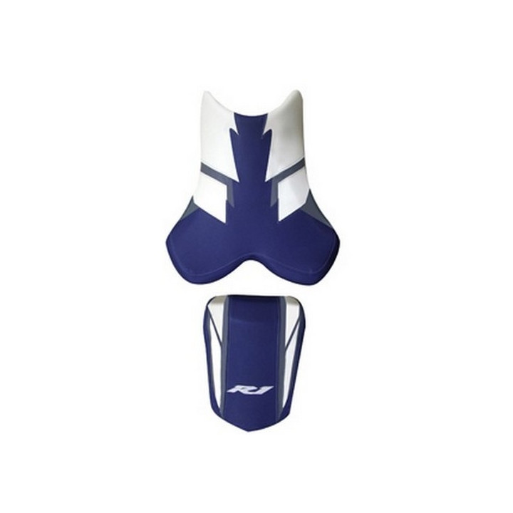 Housse de selle Bagster (2155D) Baltique/Acier/Blanc/Lettres R1 Blanches Yamaha YZF-R1 04 Housse de selle Bagster (2155D) Baltique/Acier/Blanc/Lettres R1 Blanches Yamaha YZF-R1 04