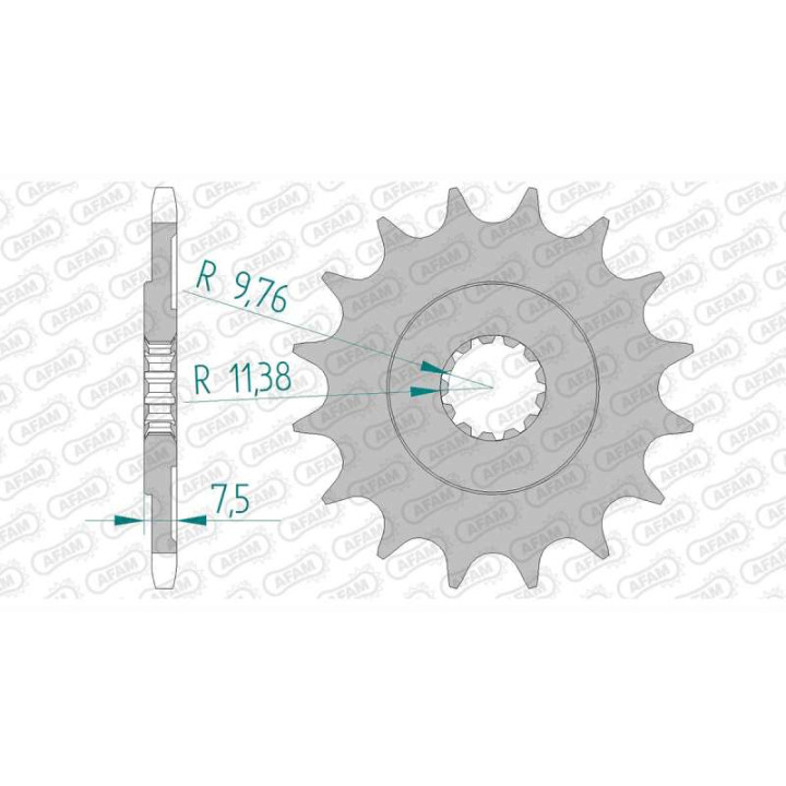 Pignon anti-boue AFAM 16 dents pas 520 type 22401 Suzuki DR 250 S