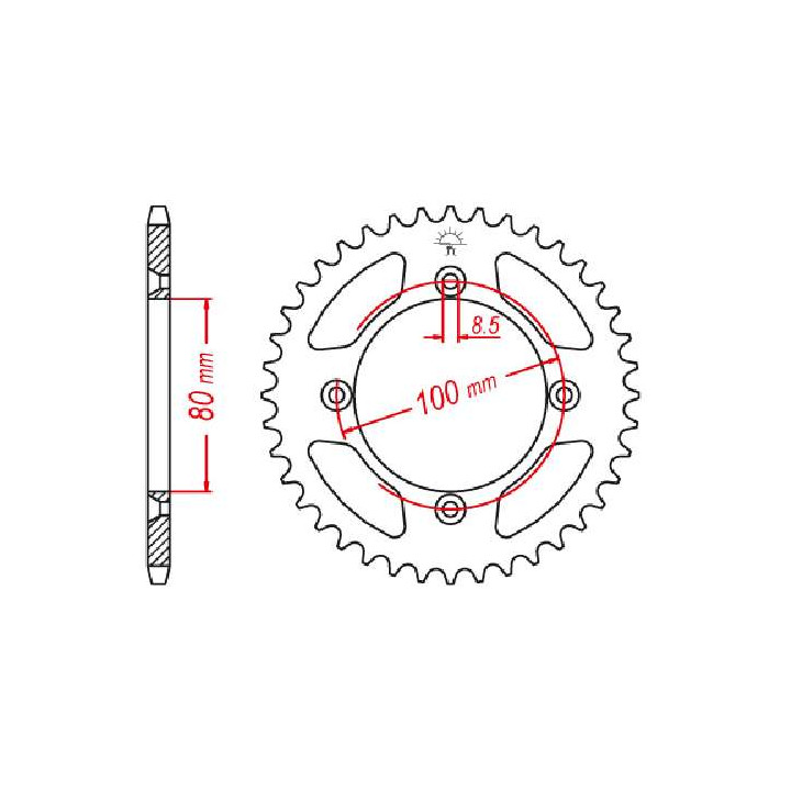 Couronne acier JT 46 dents pas 420 type 1214