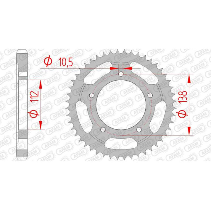 AFAM steel crown 48 teeth pitch 532 type 12608 Yamaha YZF 600 R6