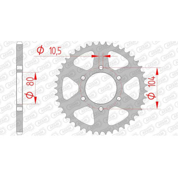 Couronne acier AFAM 45 dents pas 520 type 16403 Kawasaki GPZ 400 R