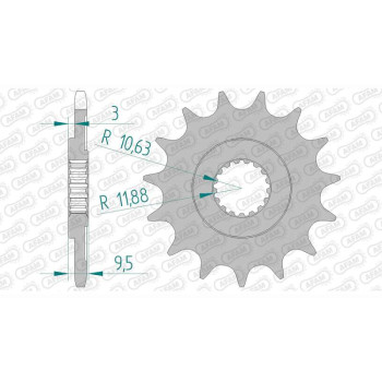 Pignon anti-boue AFAM 15 dents pas 520 type 20311 HM-Honda CR 250 R Moto Pignon anti-boue AFAM 15 dents pas 520 type 20311 HM-Honda CR 250 R Moto