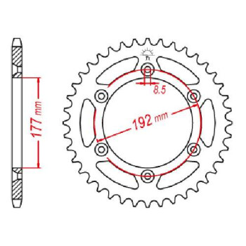 Couronne acier JT 53 dents pas 520 type 223
