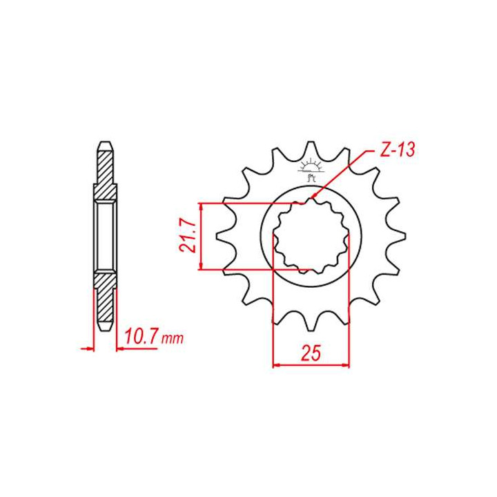 Pignon JT 16 dents pas 520 type 1595